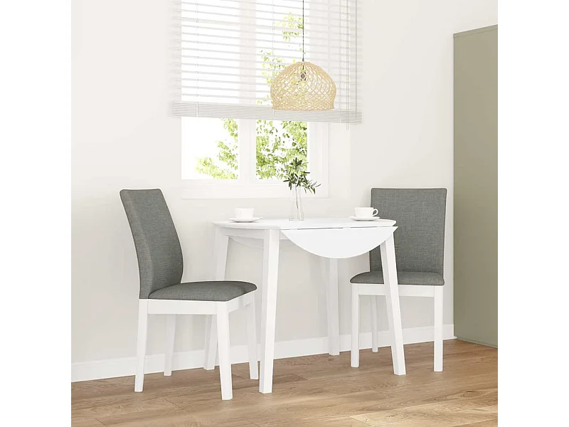 Cojines para sillas de comedor, 2 unidades, madera maciza blanca, caucho