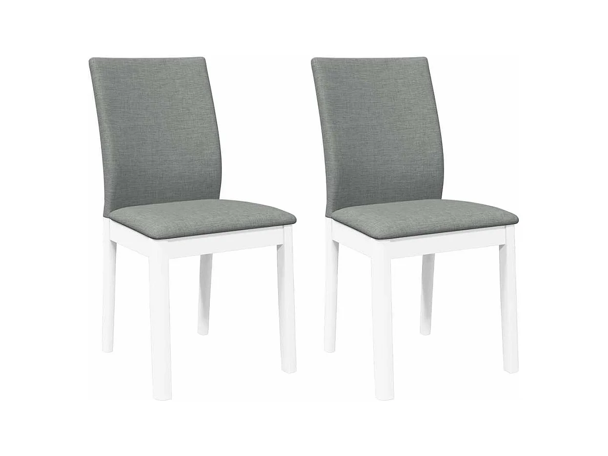 Cojines para sillas de comedor, 2 unidades, madera maciza blanca, caucho