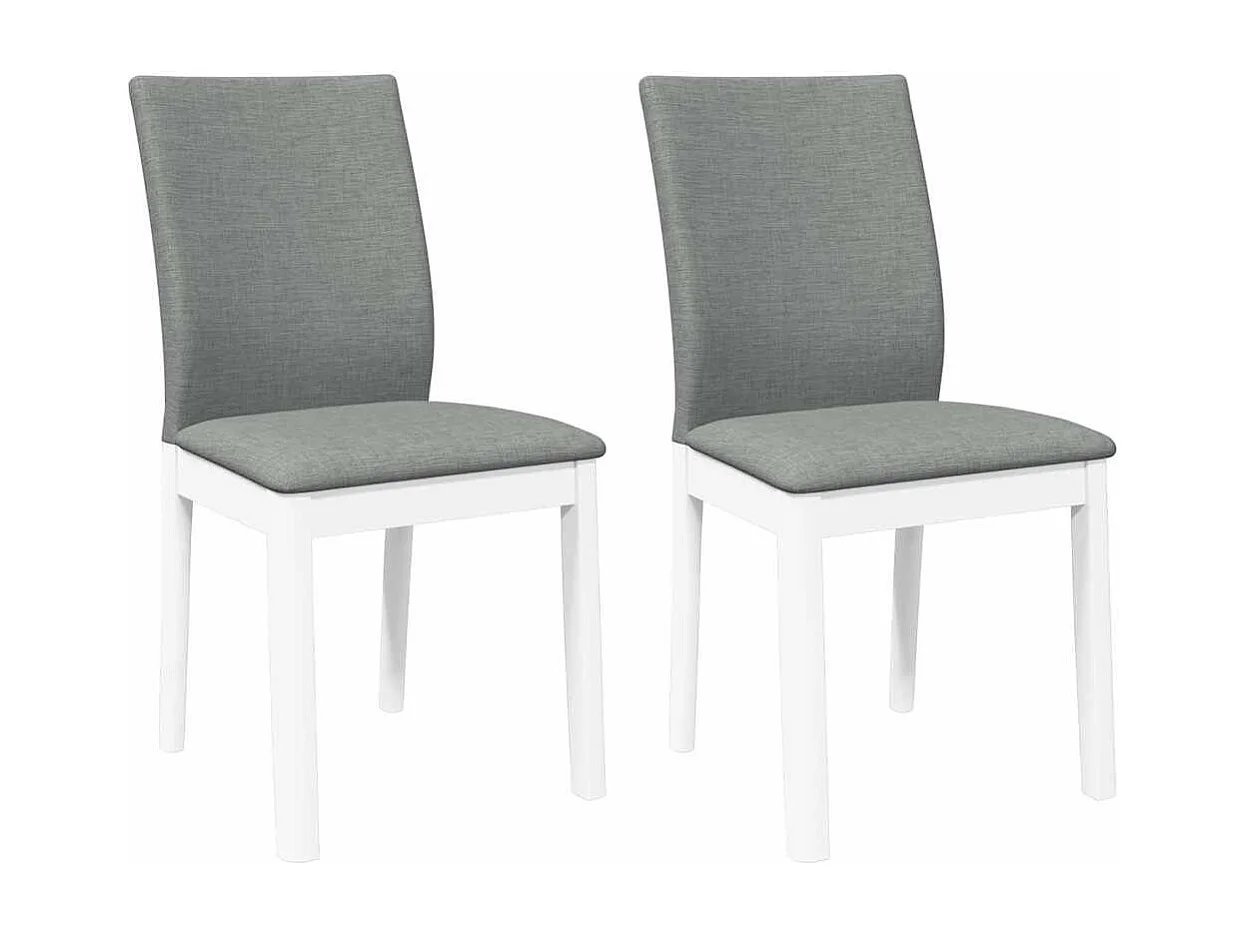 Cuscini per sedie da pranzo 2 pezzi in legno massello bianco e gomma