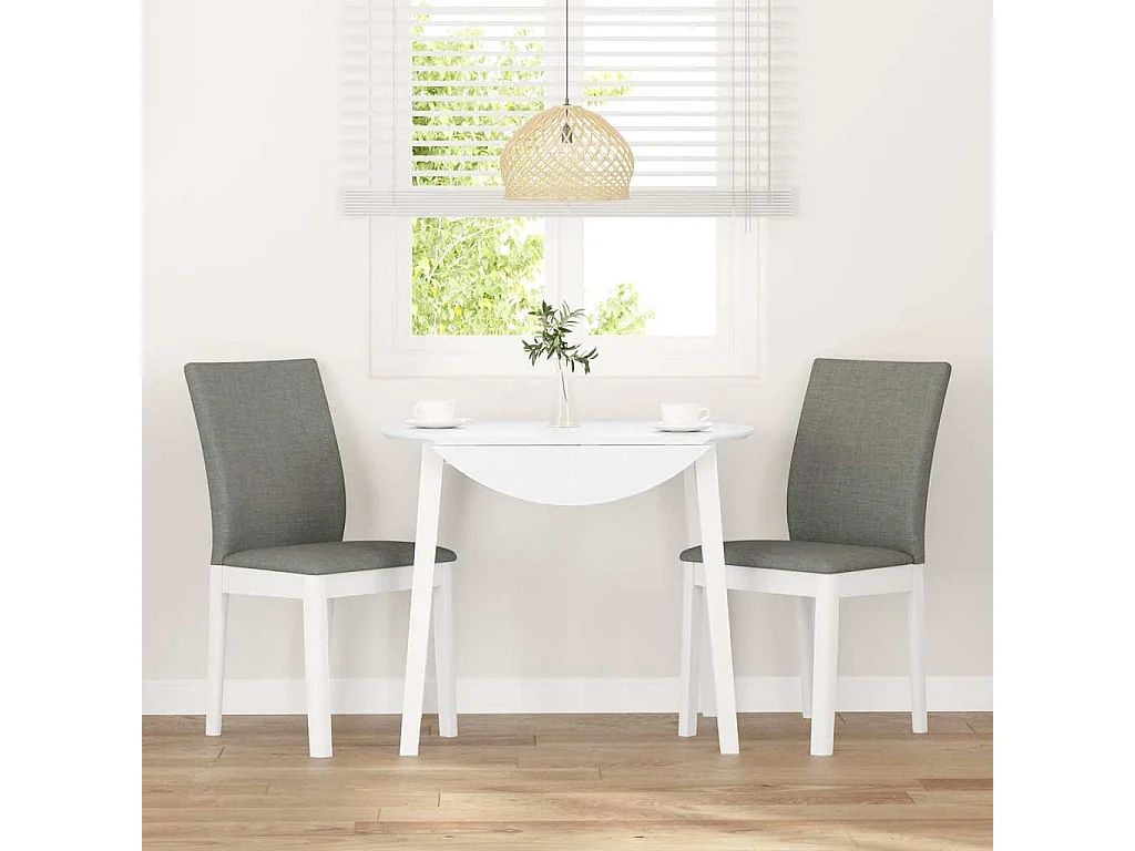 Cuscini per sedie da pranzo 2 pezzi in legno massello bianco e gomma