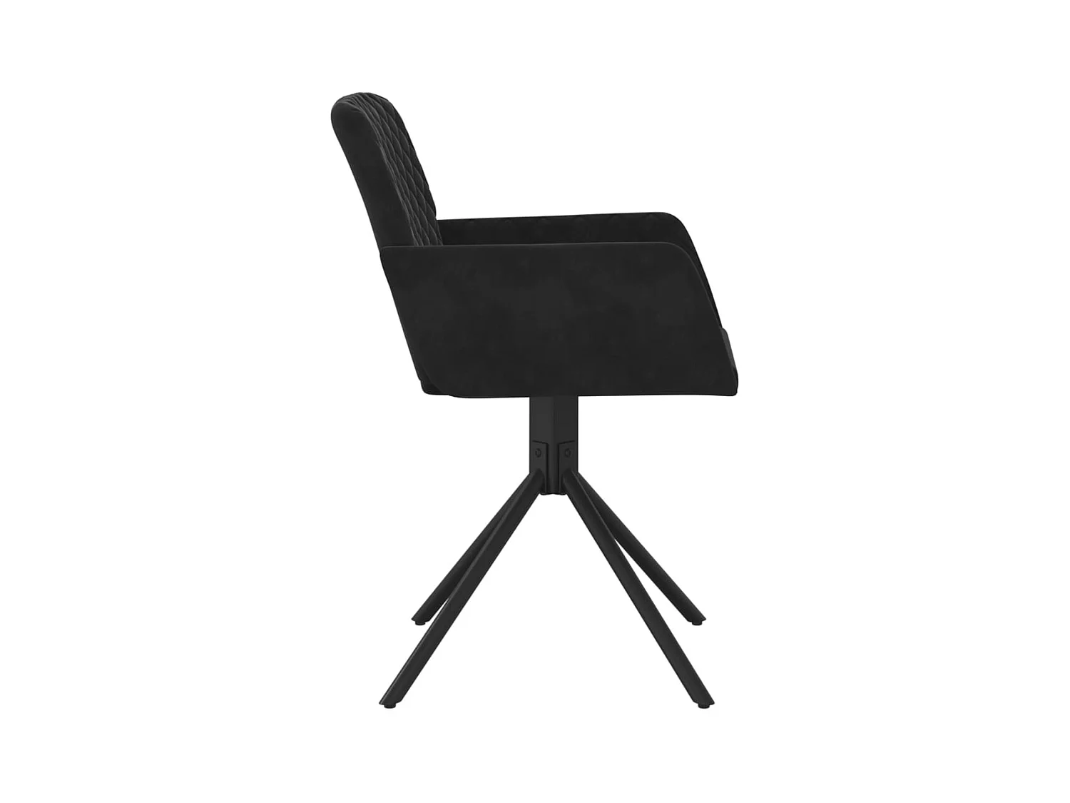 Juego de 2 sillas de comedor giratorias de terciopelo negro