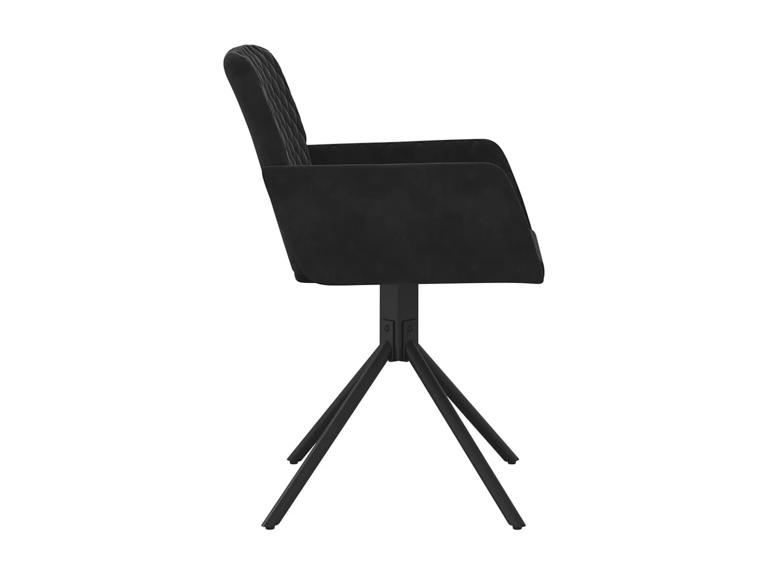 Set van 2 zwarte fluwelen draaibare eetkamerstoelen