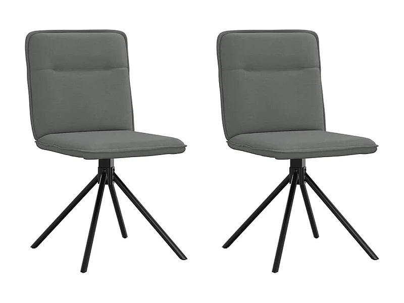 Eetkamerstoelen set van 2 donkergrijze stof
