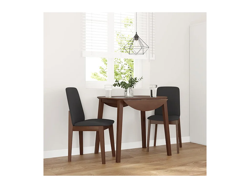 Chaises à manger coussins 2 pcs marron bois massif caoutchouc