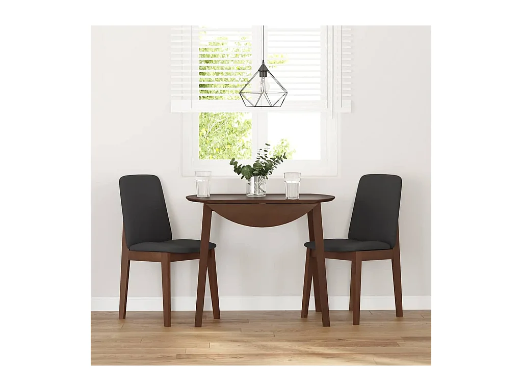 Chaises à manger coussins 2 pcs marron bois massif caoutchouc