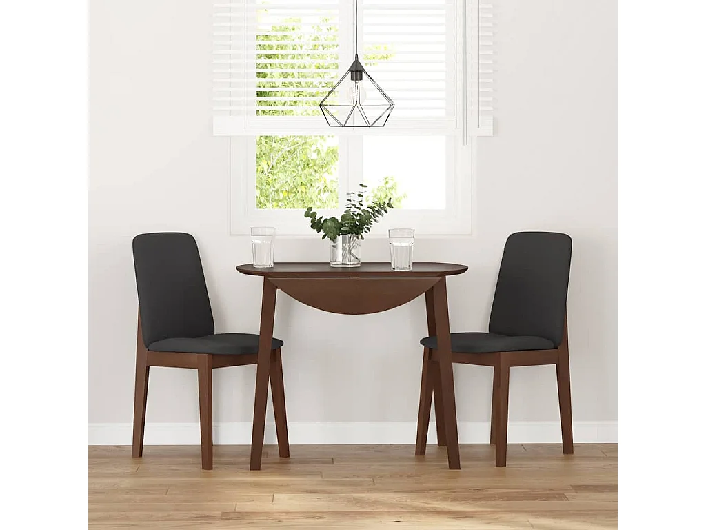 Chaises à manger coussins 2 pcs marron bois massif caoutchouc