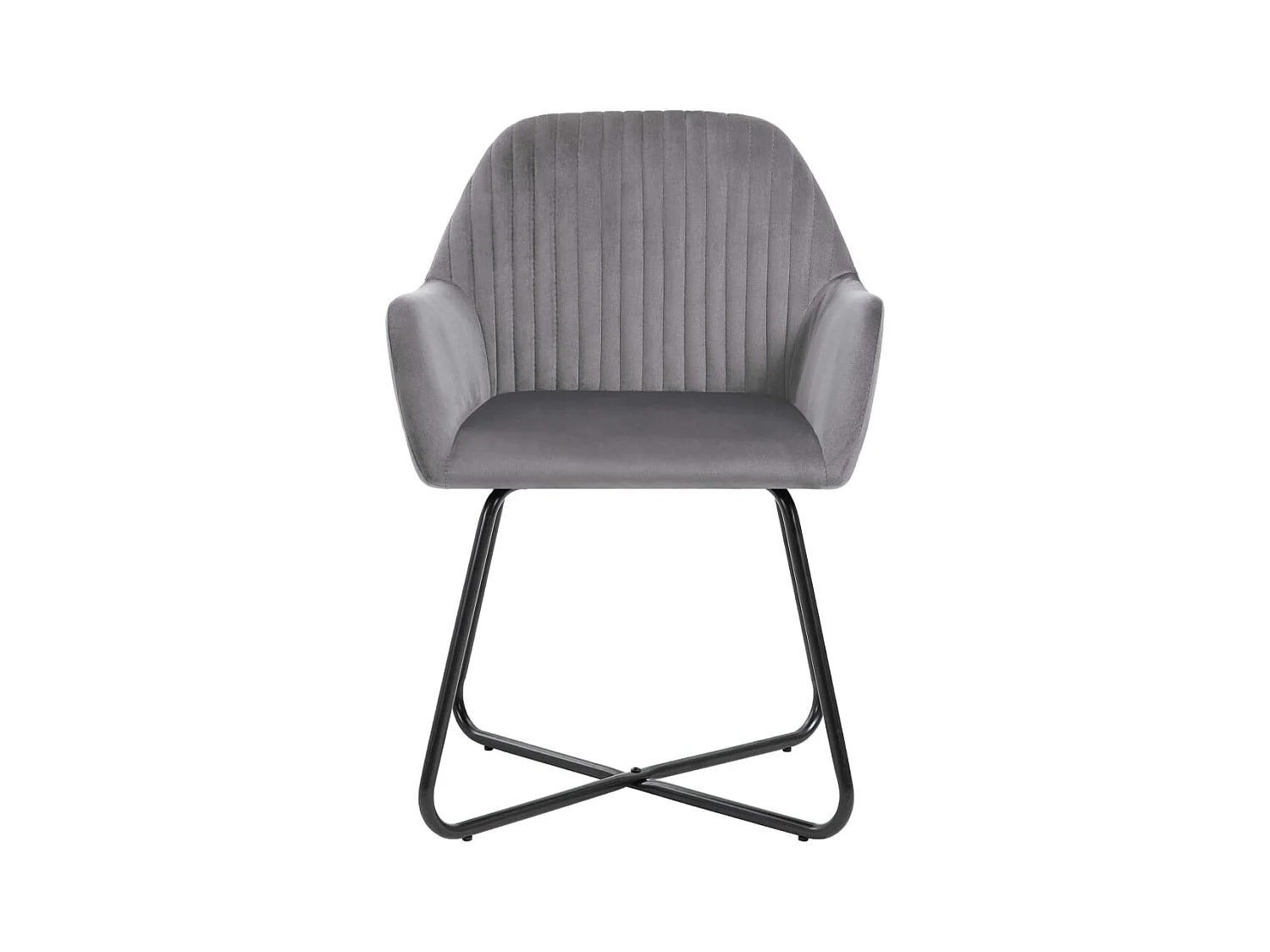 Eetkamerstoelen set van 6 grijs fluweel