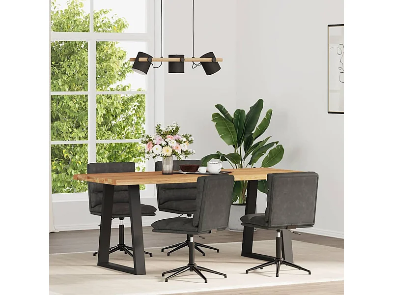 Set di 4 sedie da pranzo in similpelle nera