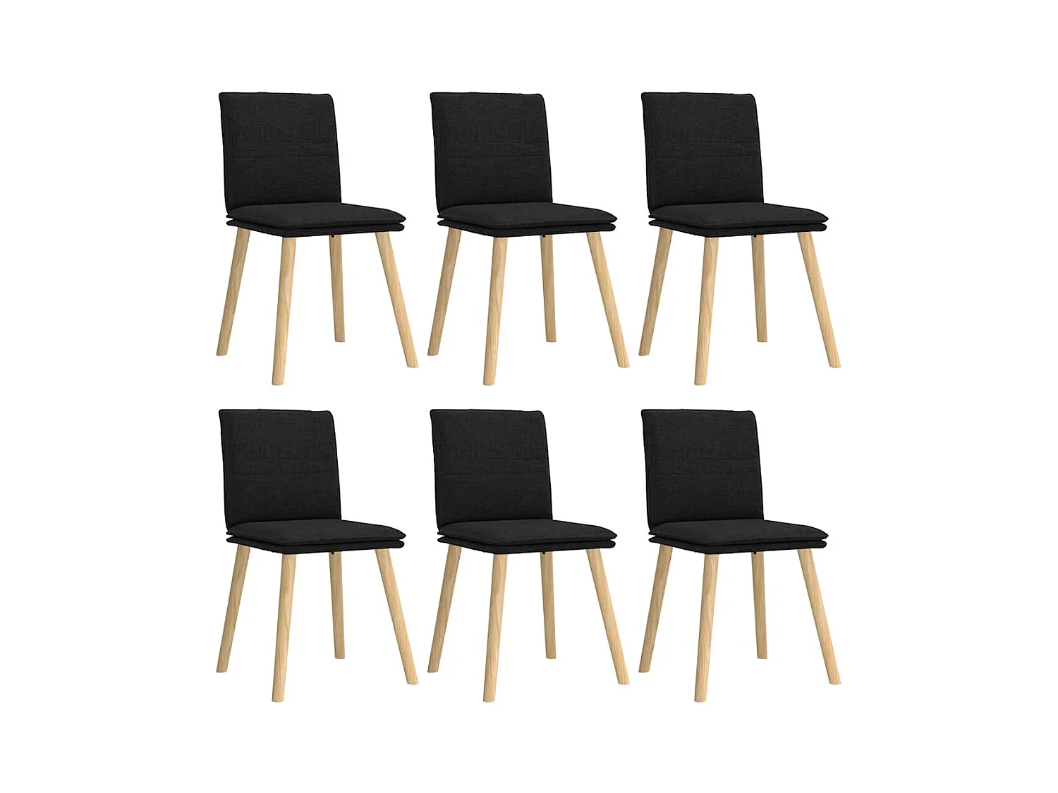 Eetkamerstoelen set van 6 zwarte stof