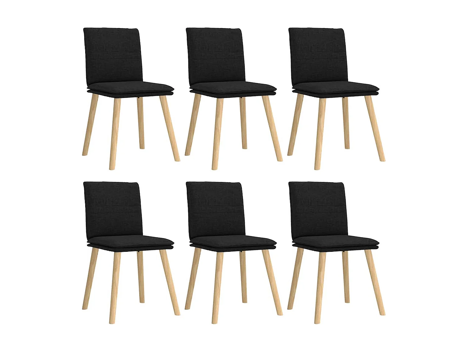 Eetkamerstoelen set van 6 zwarte stof