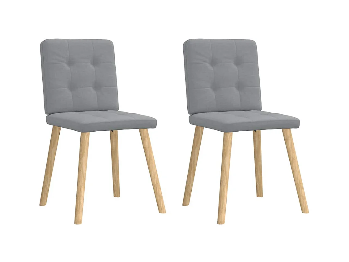 Chaises à manger lot de 2 gris clair tissu