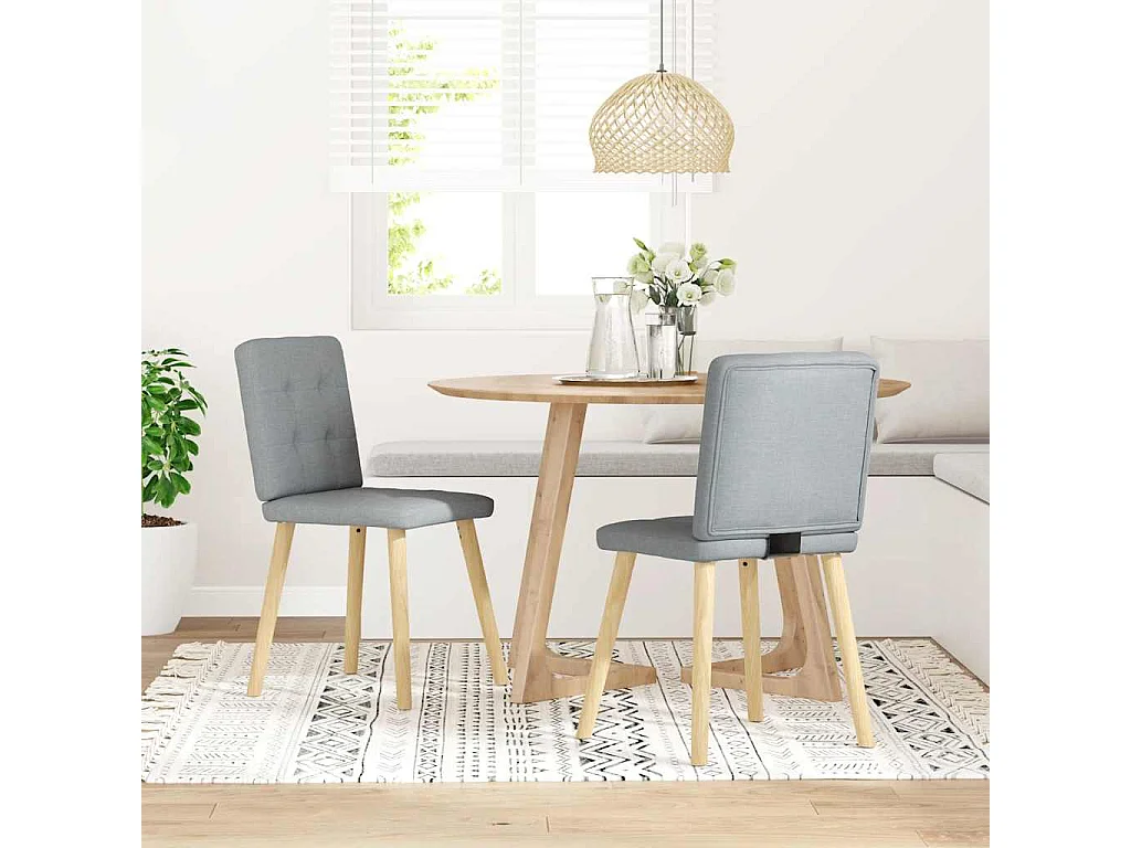 Chaises à manger lot de 2 gris clair tissu