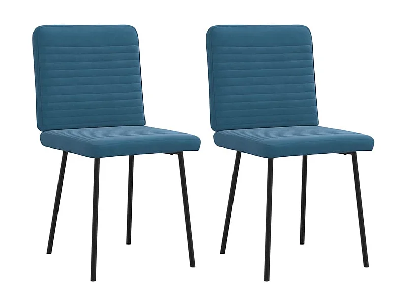 Eetkamerstoelen set van 2 Blauw Fluweel