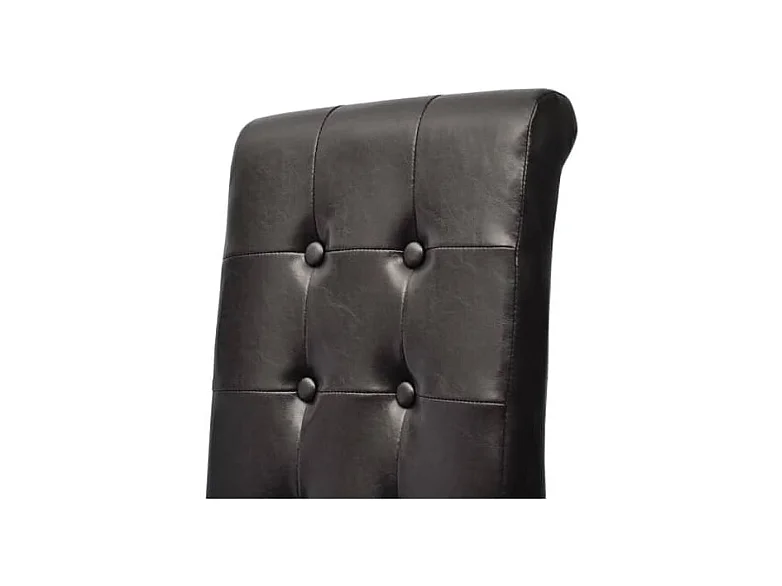 Chaises à manger lot de 4 noir similicuir