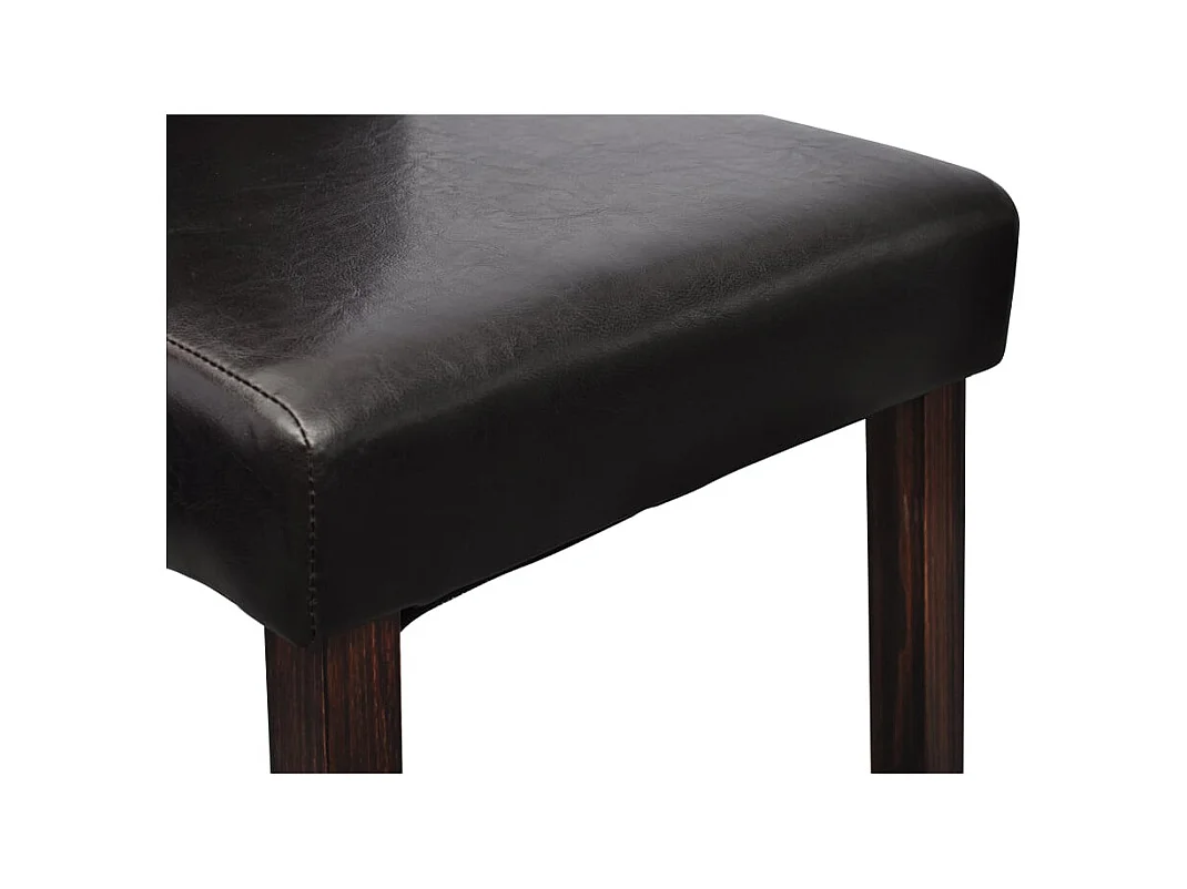 Chaises à manger lot de 4 noir similicuir