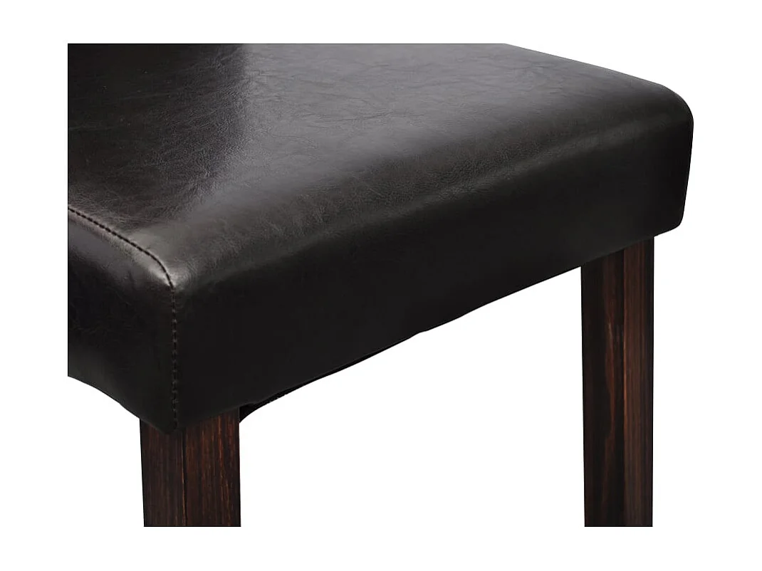 Chaises à manger lot de 4 noir similicuir