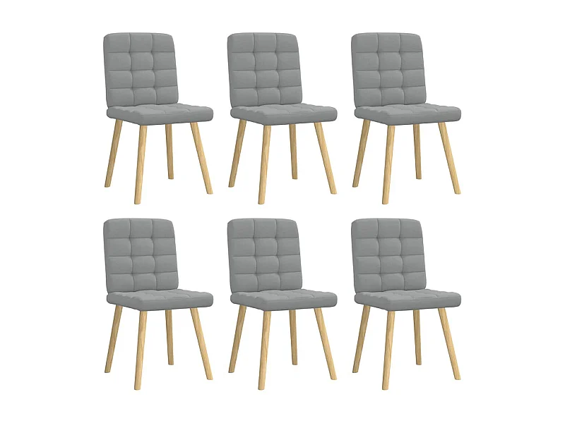 Eetkamerstoelen set van 6 lichtgrijze stof
