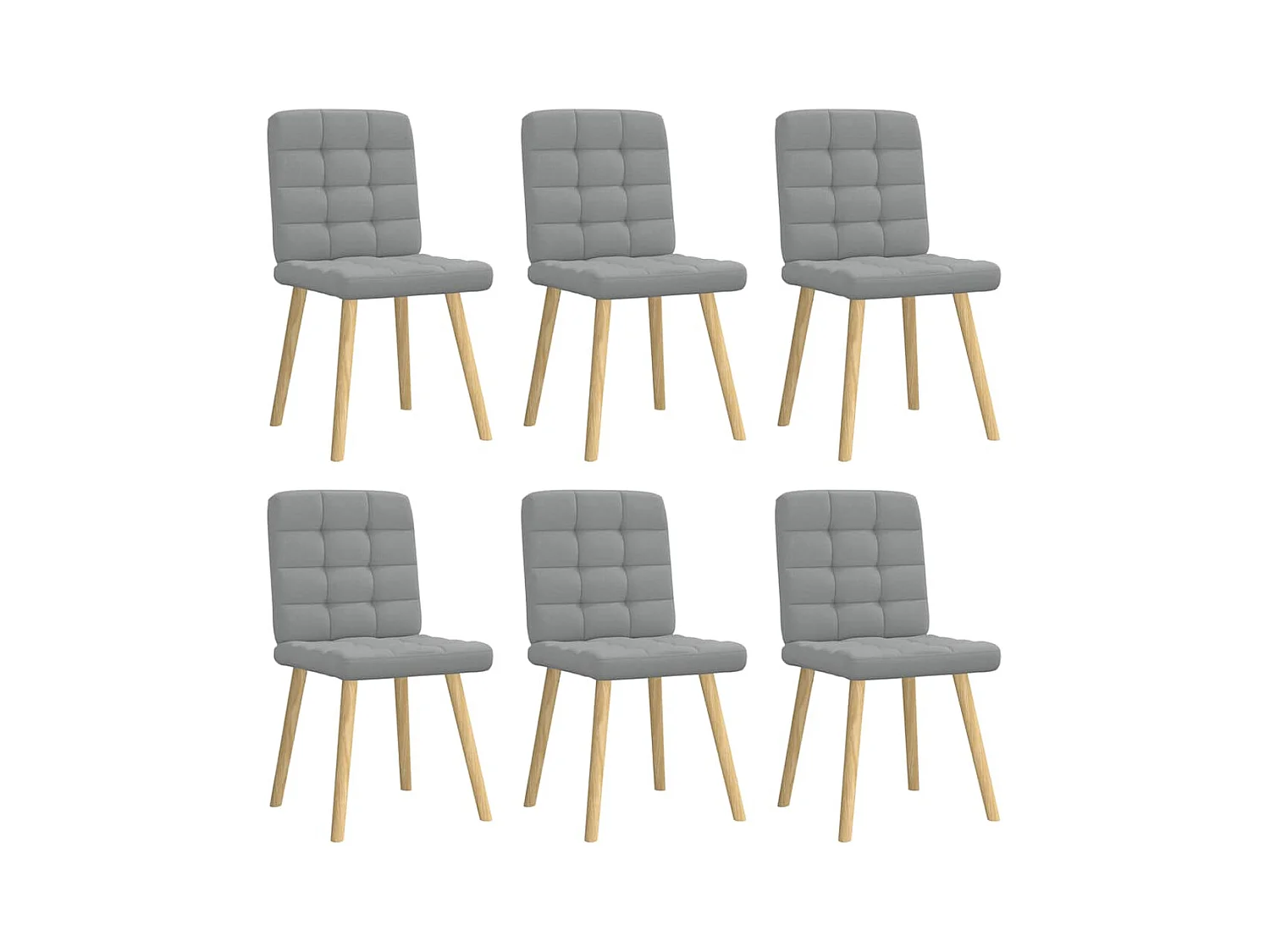 Eetkamerstoelen set van 6 lichtgrijze stof