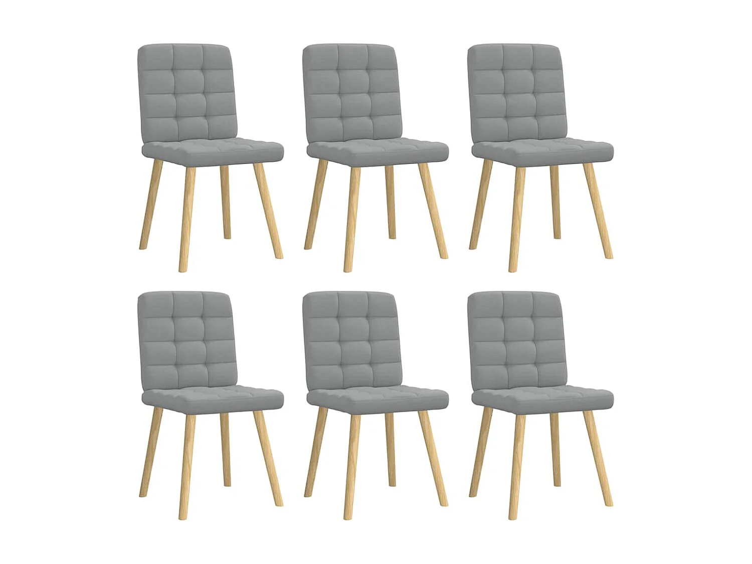 Chaises à manger lot de 6 gris clair tissu