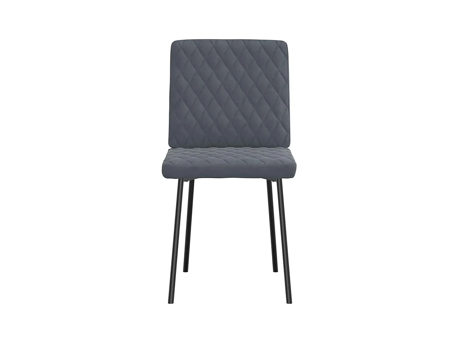 Juego de 6 sillas de comedor de terciopelo gris oscuro