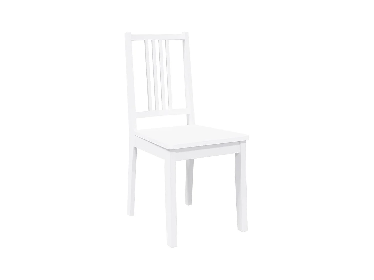 Chaises à manger 2 pcs blanc bois massif caoutchouc