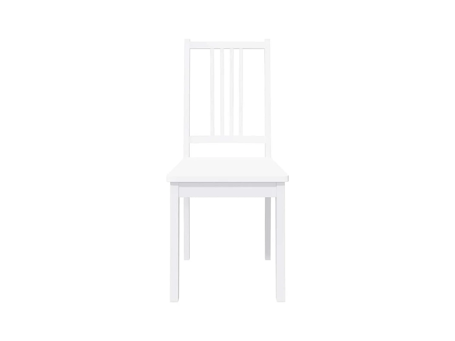 Chaises à manger 2 pcs blanc bois massif caoutchouc