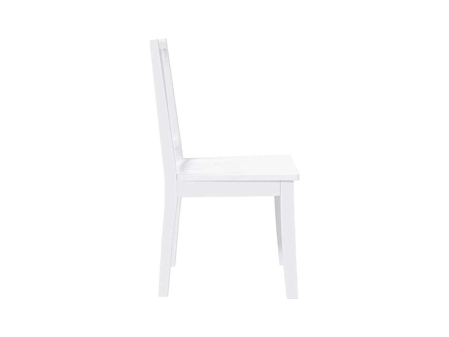 Chaises à manger 2 pcs blanc bois massif caoutchouc