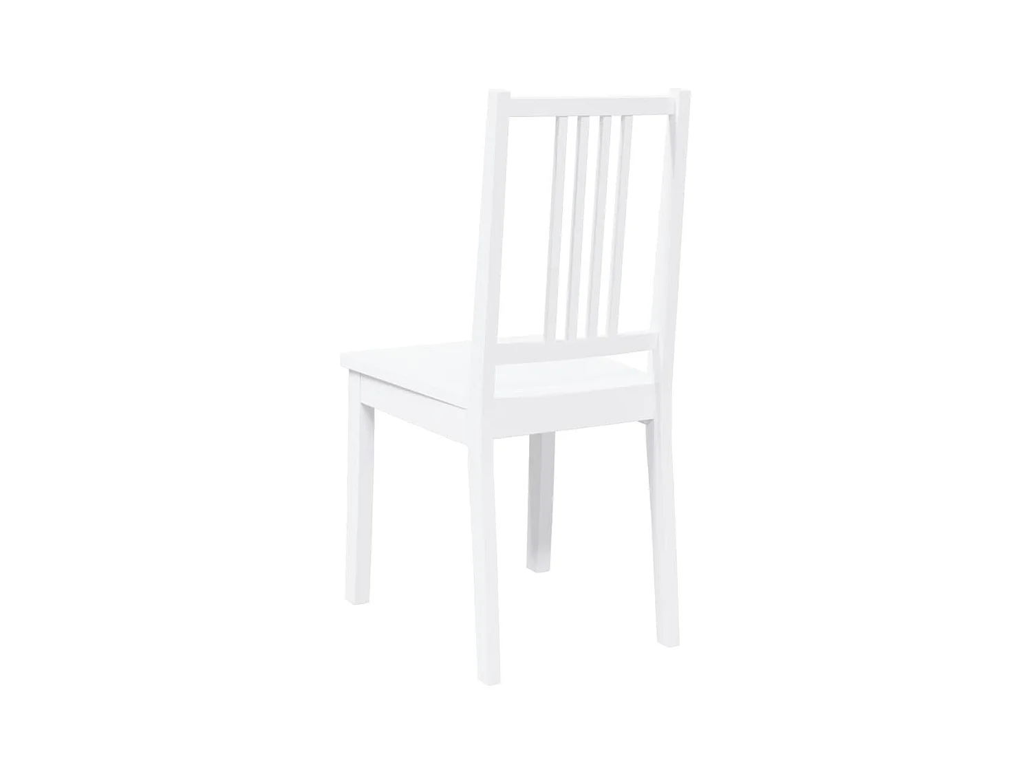 Chaises à manger 2 pcs blanc bois massif caoutchouc