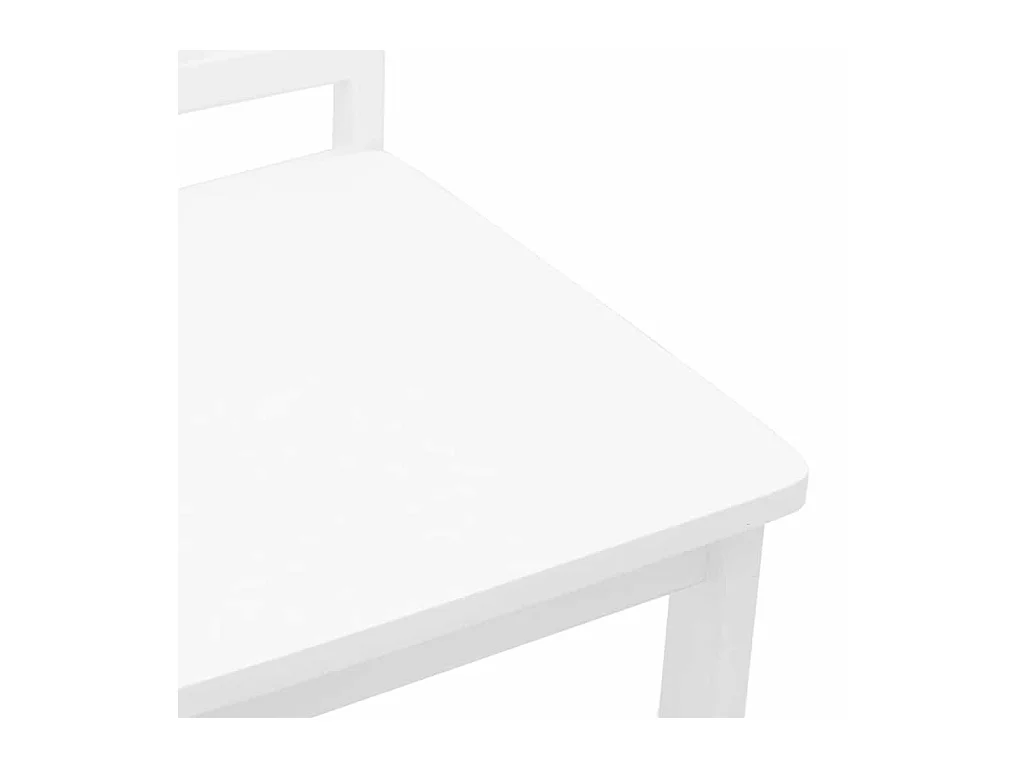 Chaises à manger 2 pcs blanc bois massif caoutchouc