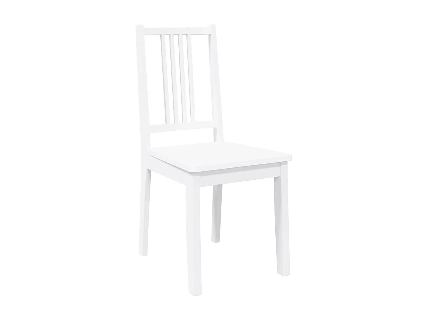 Chaises à manger 2 pcs blanc bois massif caoutchouc