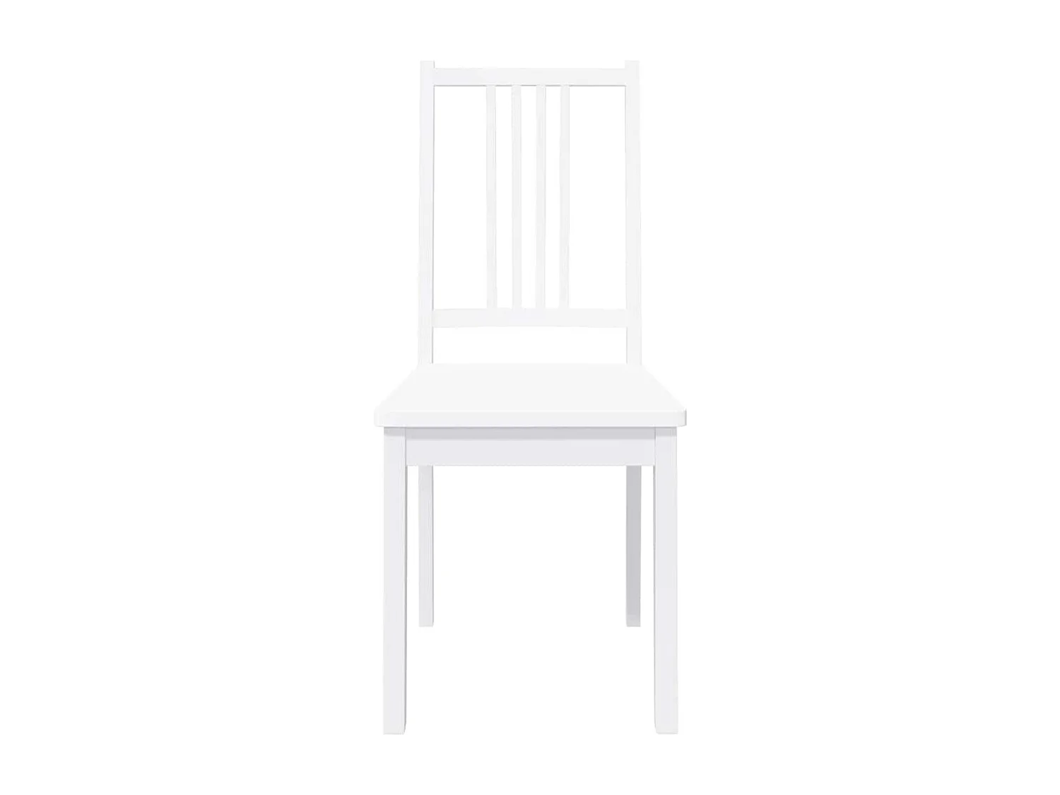 Chaises à manger 2 pcs blanc bois massif caoutchouc