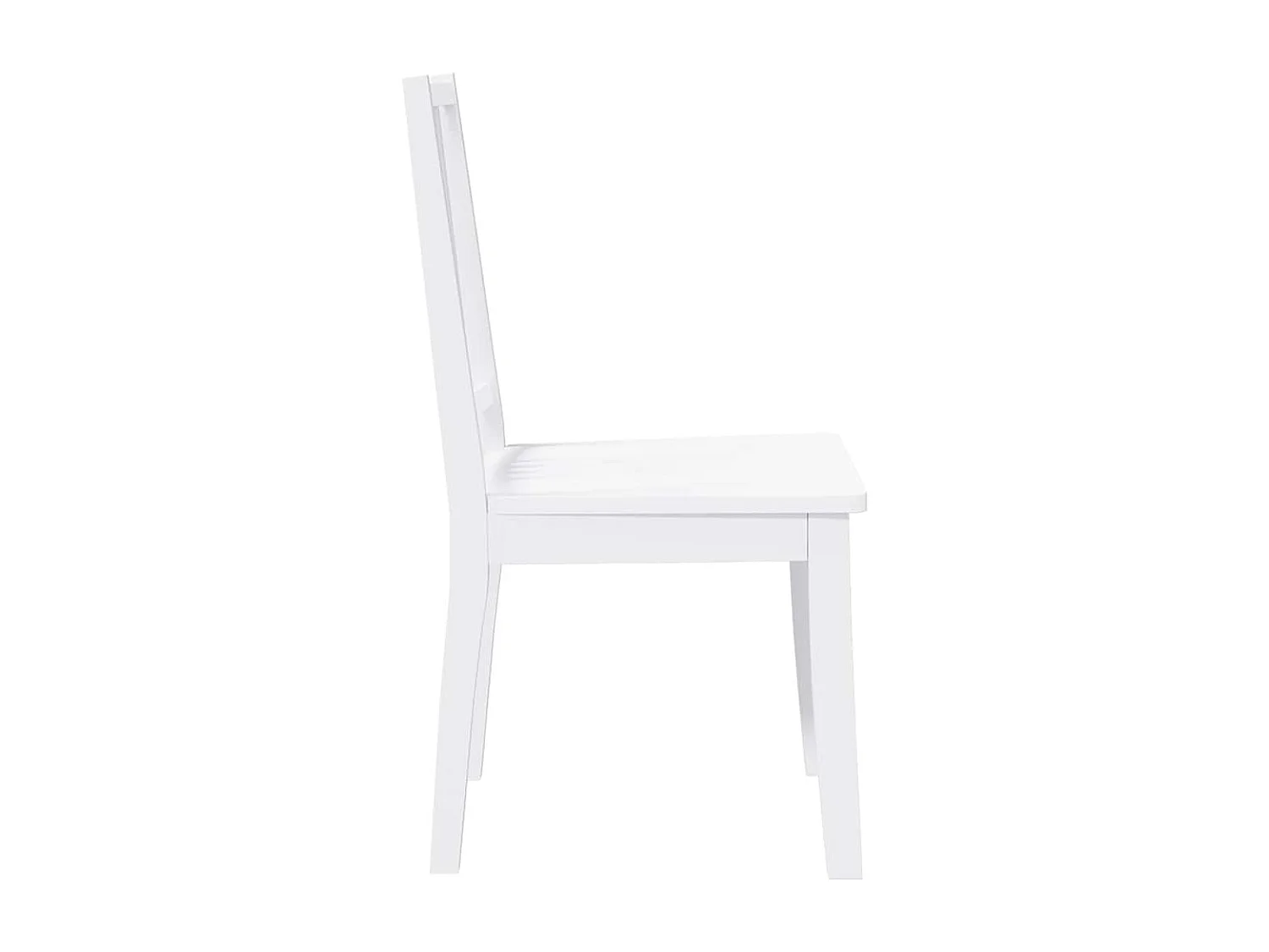 Chaises à manger 2 pcs blanc bois massif caoutchouc