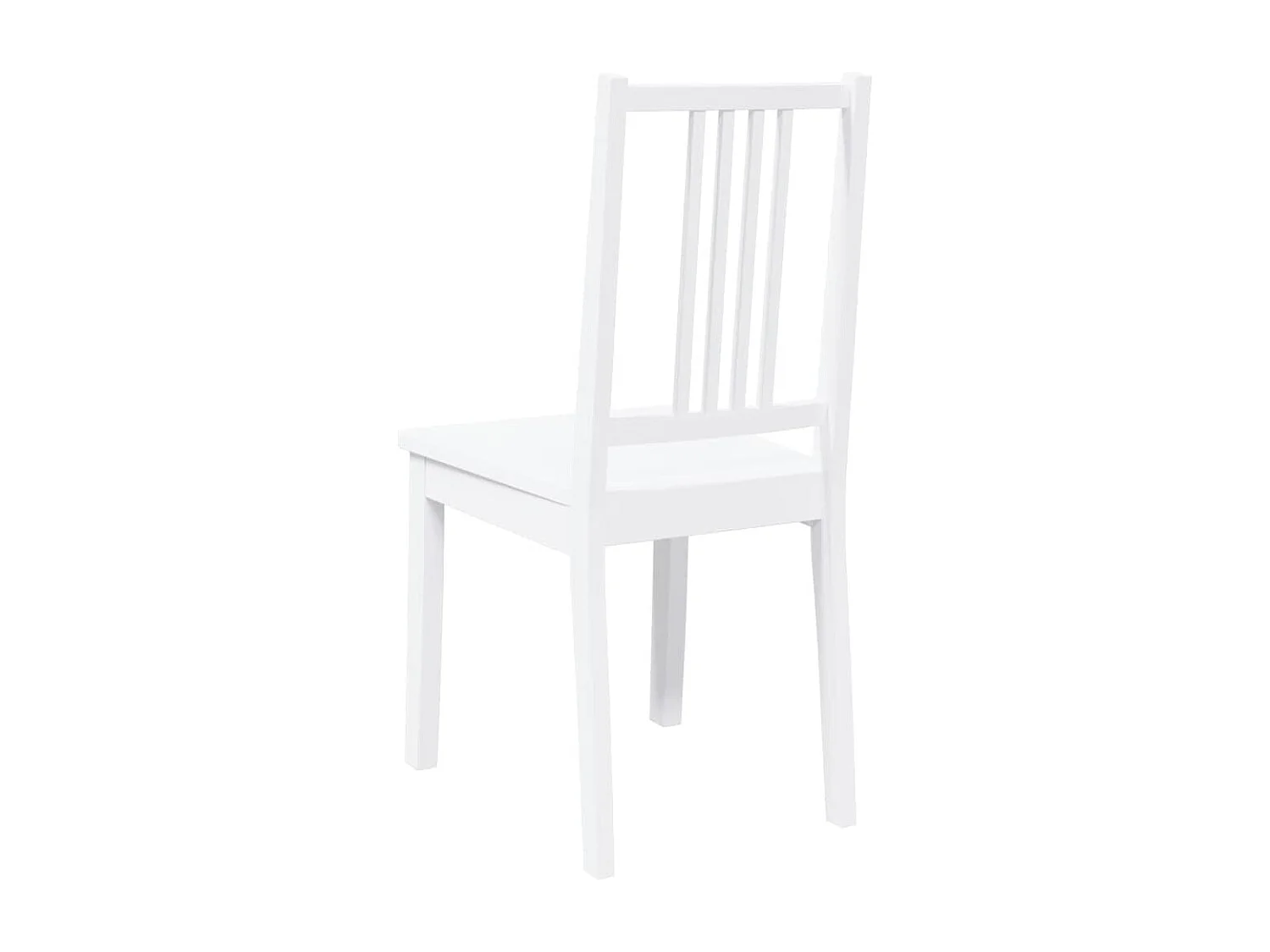 Chaises à manger 2 pcs blanc bois massif caoutchouc