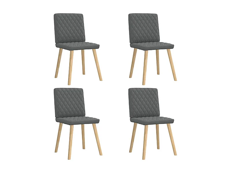 Eetkamerstoelen set van 4 donkergrijze stof