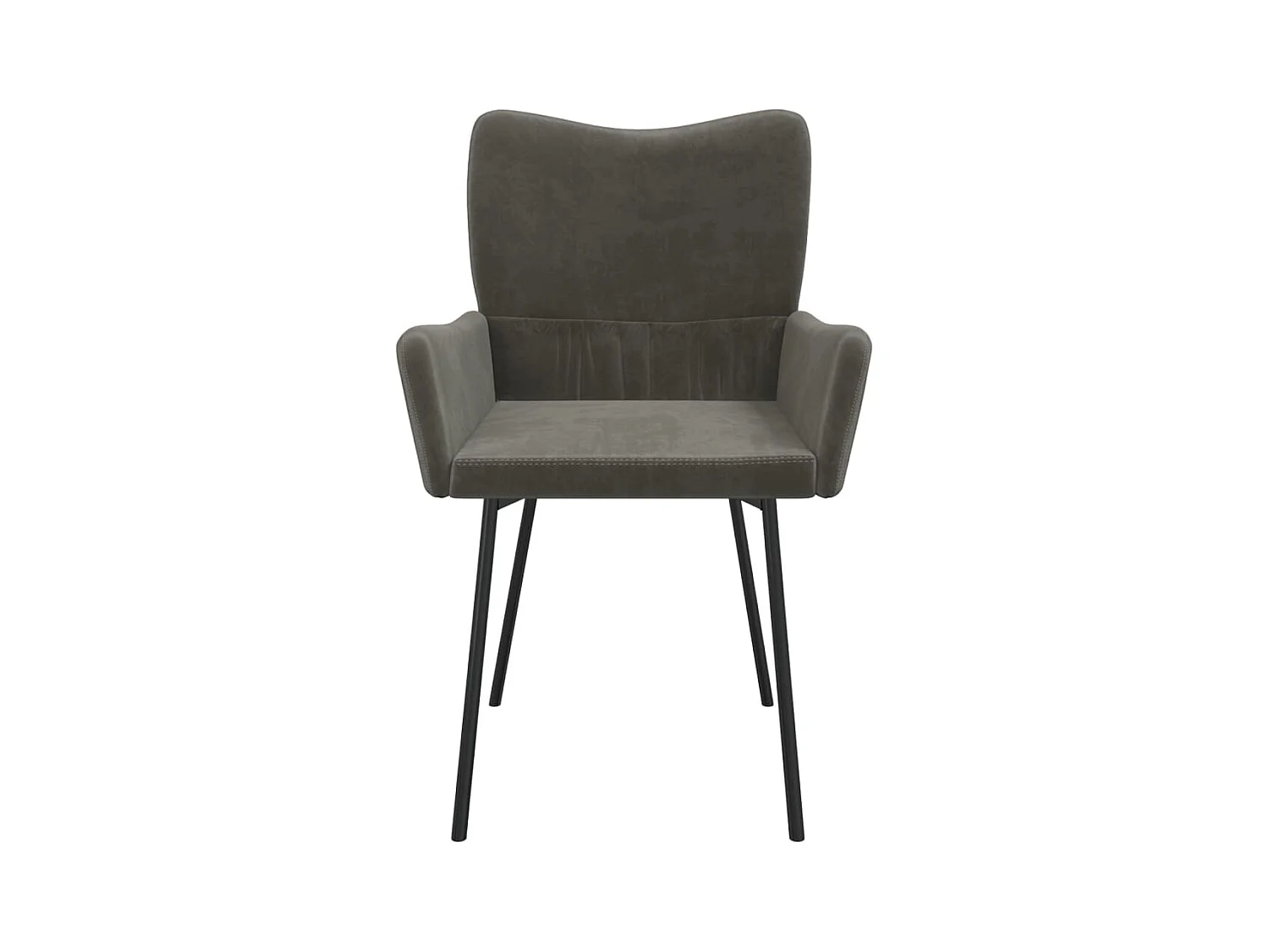 Juego de 2 sillas de comedor de terciopelo gris oscuro