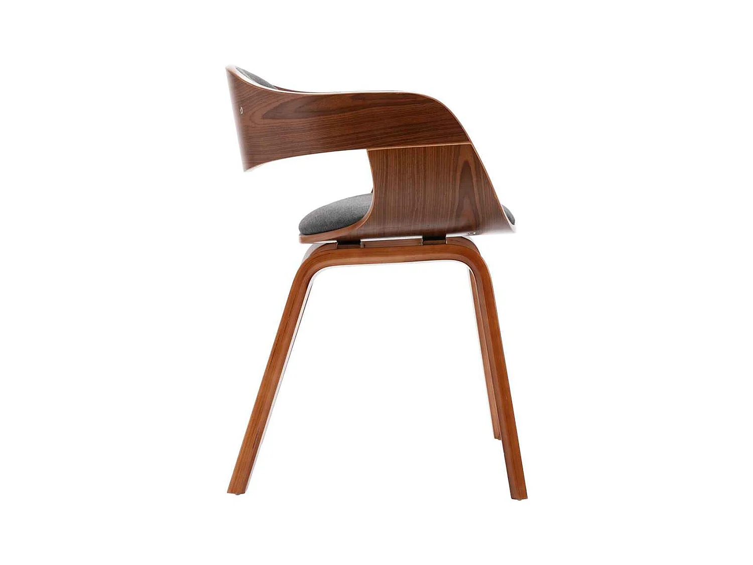 Set di 2 sedie da pranzo in legno curvato e tessuto grigio