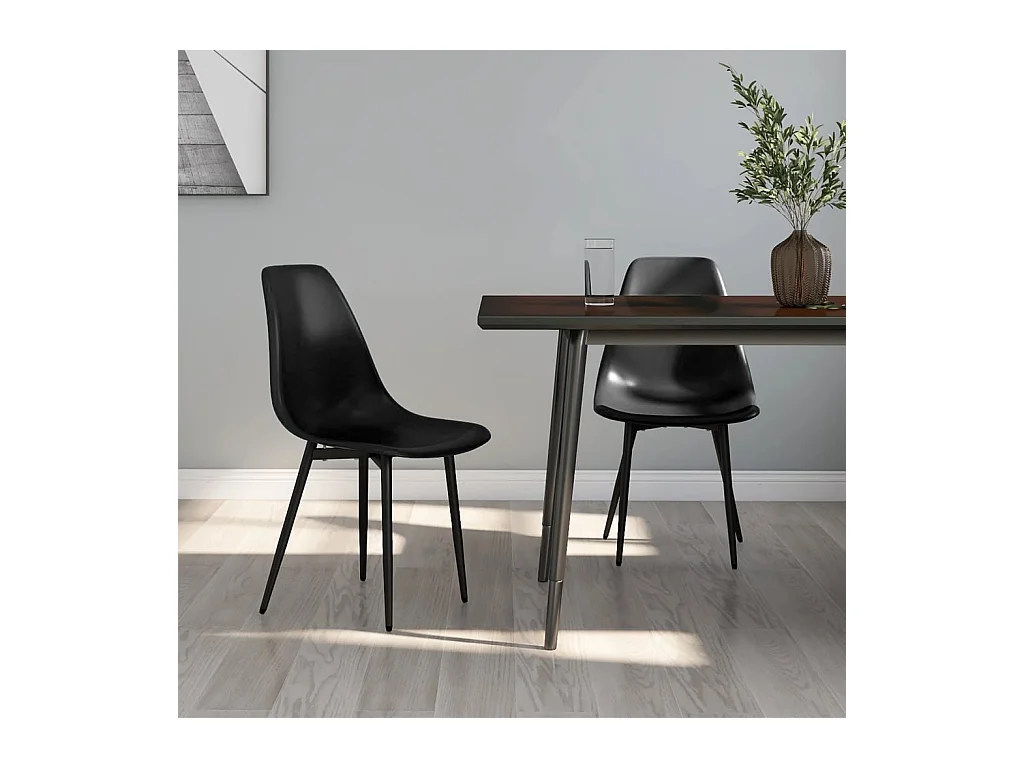 Chaises à manger lot de 2 noir PP