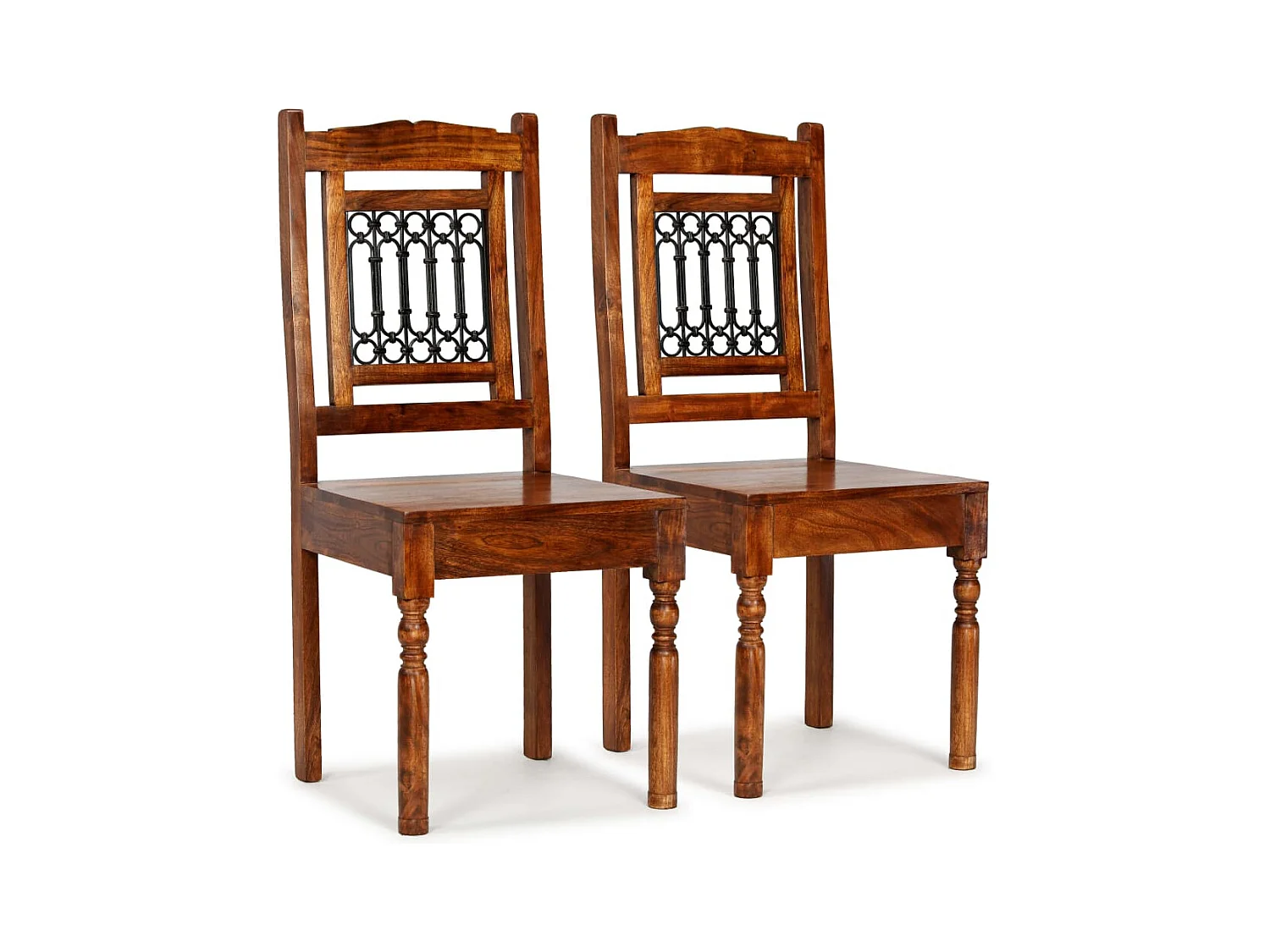 Chaises à manger lot de 2 Bois finition couleur miel classique