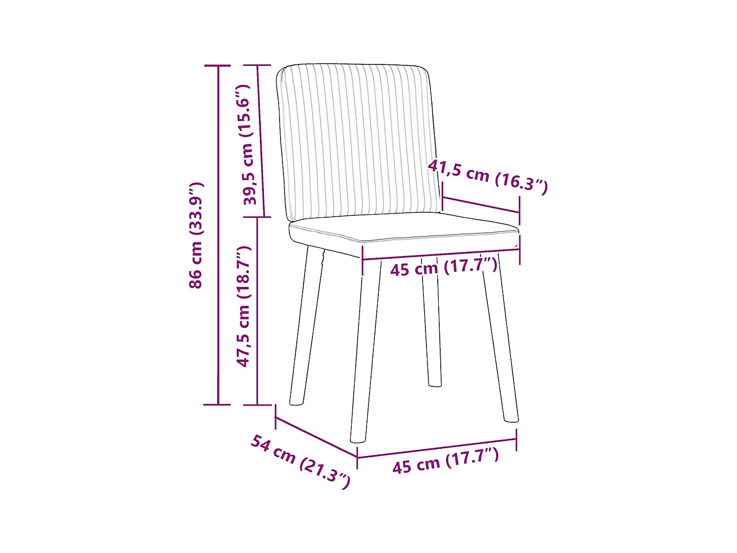 Chaises à manger lot de 6 gris clair tissu