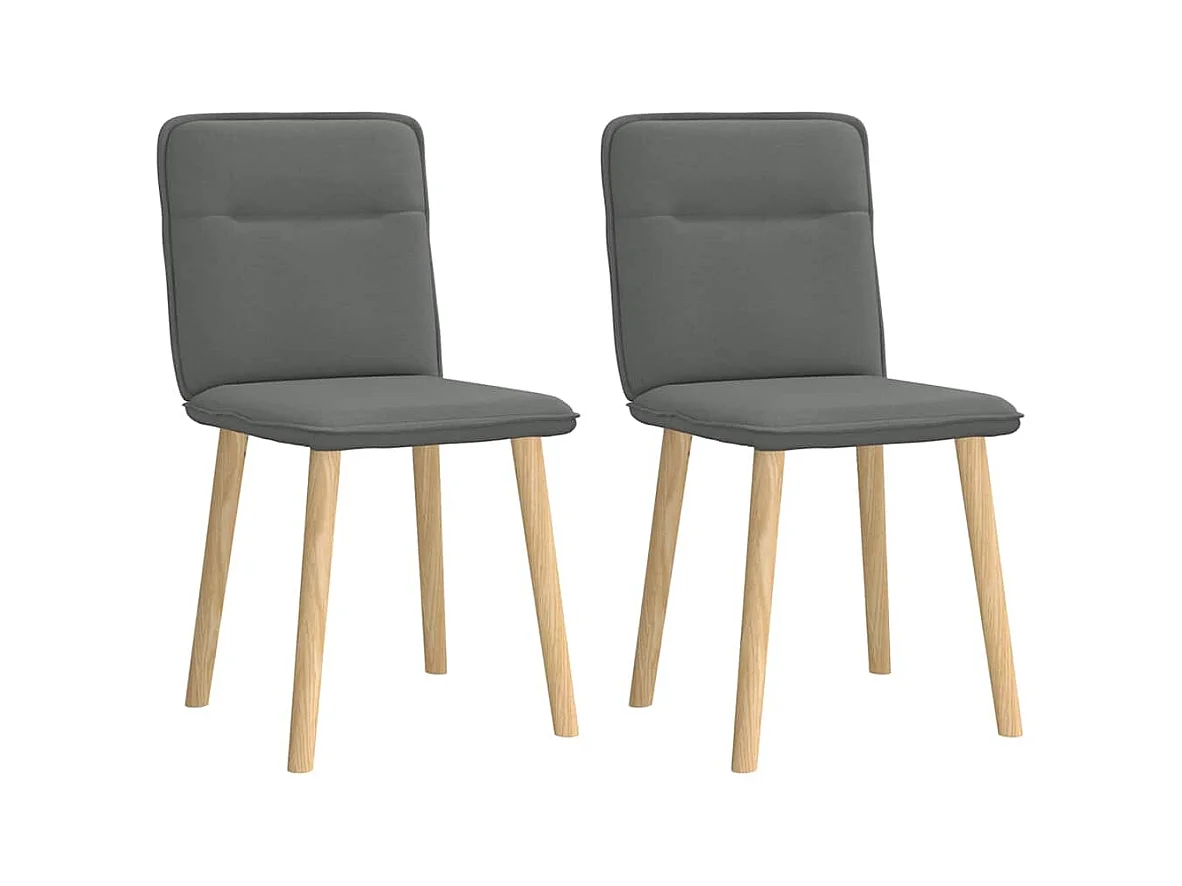 Eetkamerstoelen set van 2 donkergrijze stof
