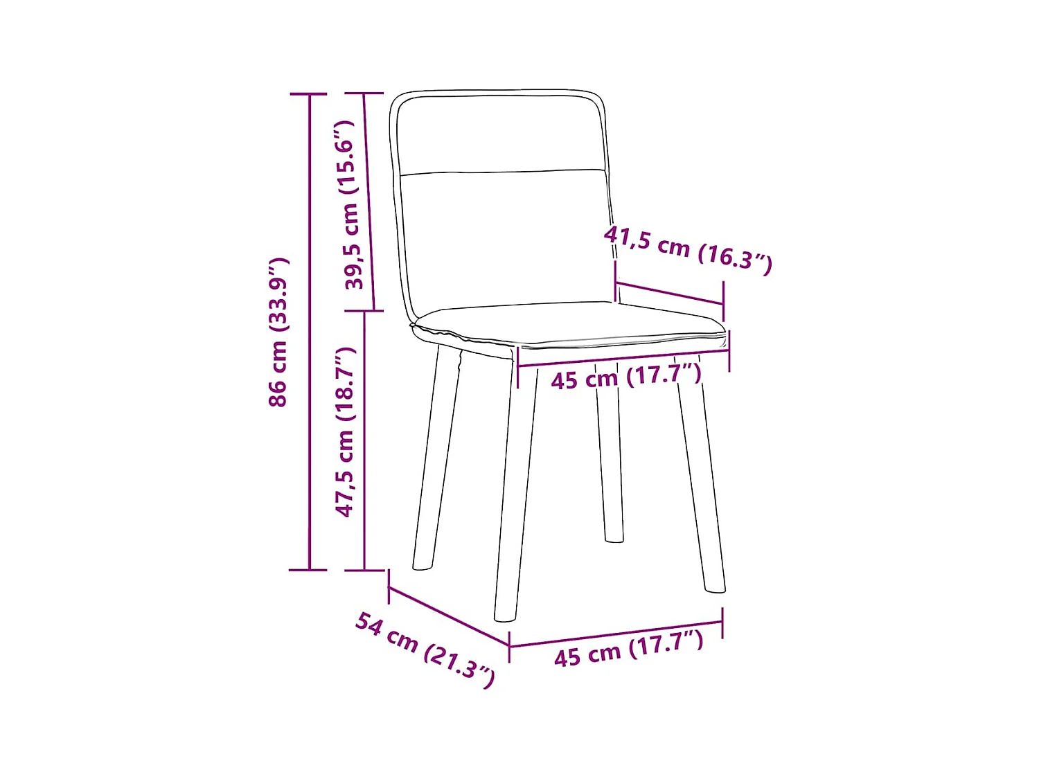 Eetkamerstoelen set van 2 donkergrijze stof
