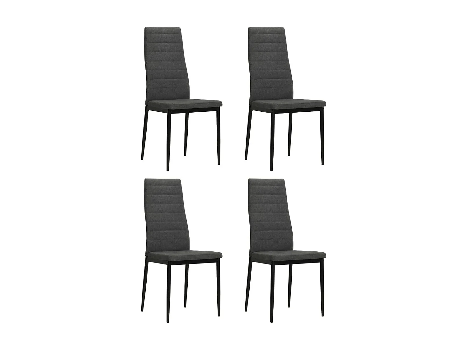 Juego de 4 sillas de comedor de tela gris oscuro