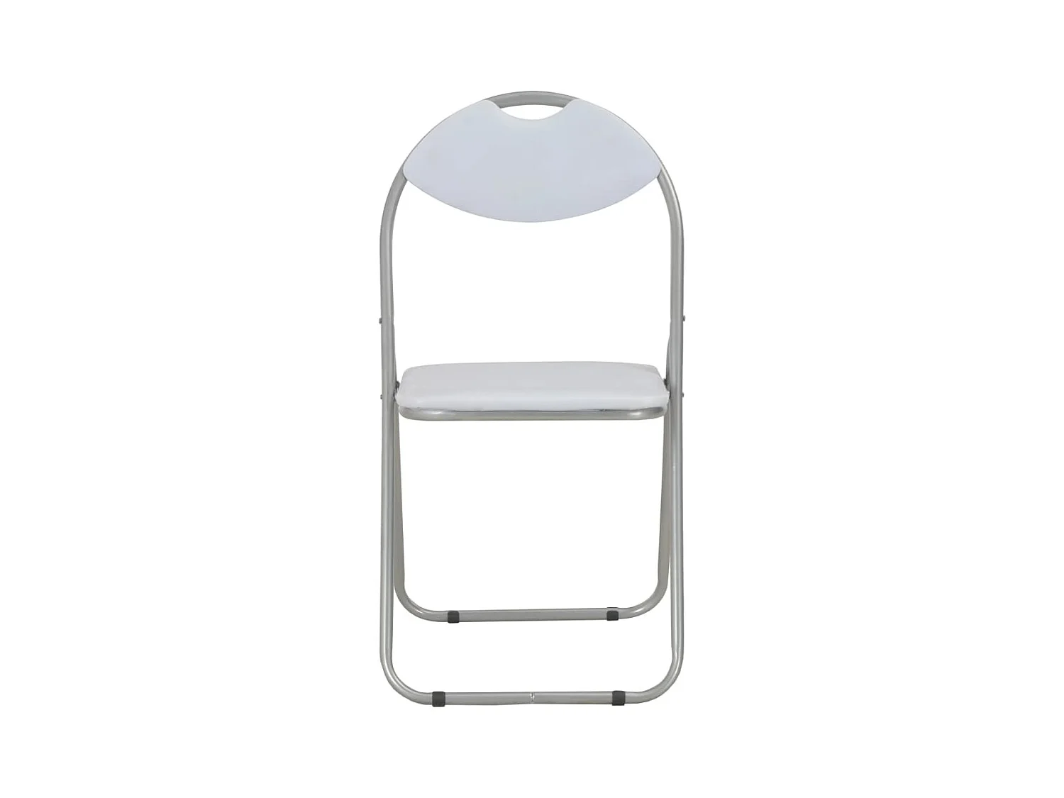 Chaises pliantes à manger lot de 6 blanc similicuir