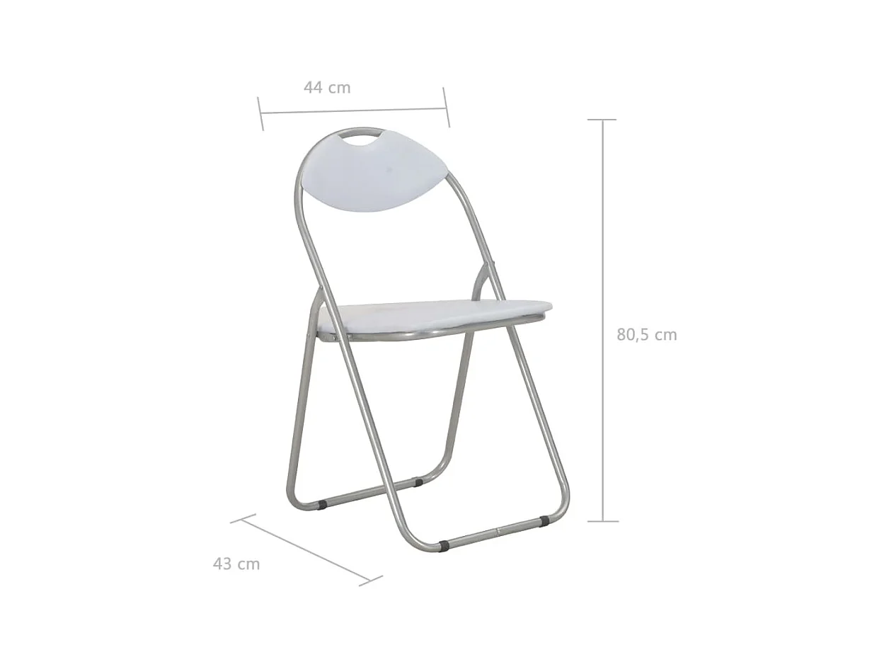 Opvouwbare eetkamerstoelen set van 6 wit kunstleer