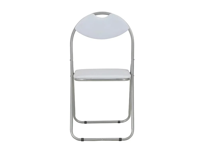 Chaises pliantes à manger lot de 6 blanc similicuir