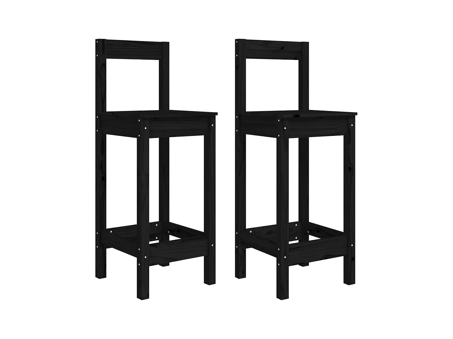 Chaises de bar lot de 2 noir 40x41,5x112 cm bois de pin solide