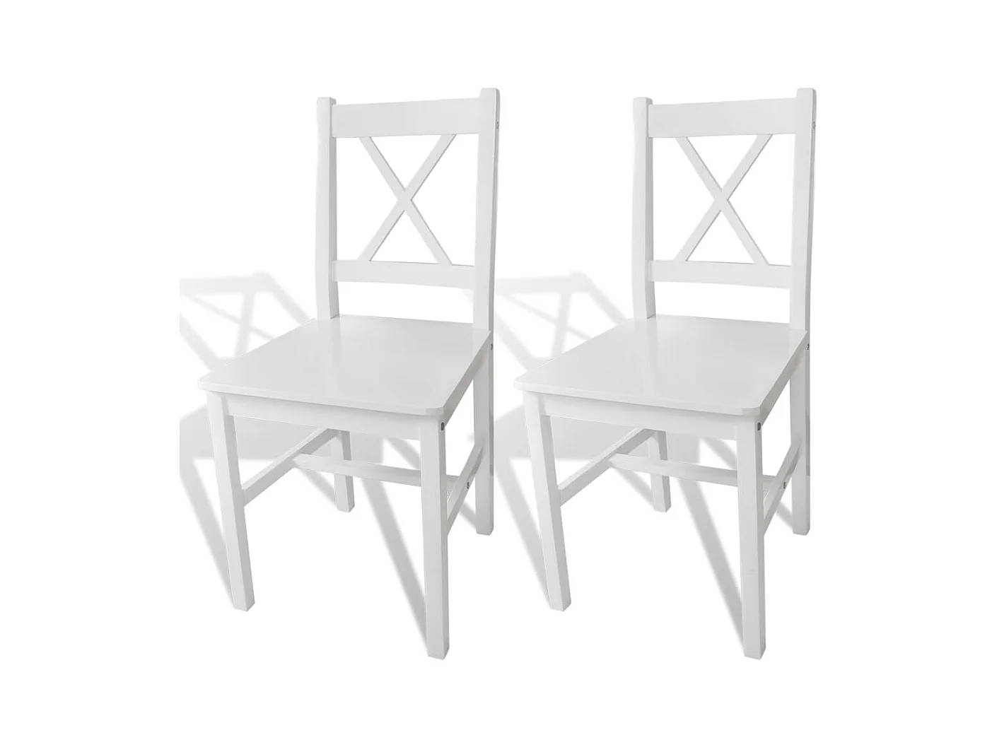 Chaises à manger lot de 2 blanc bois de pin