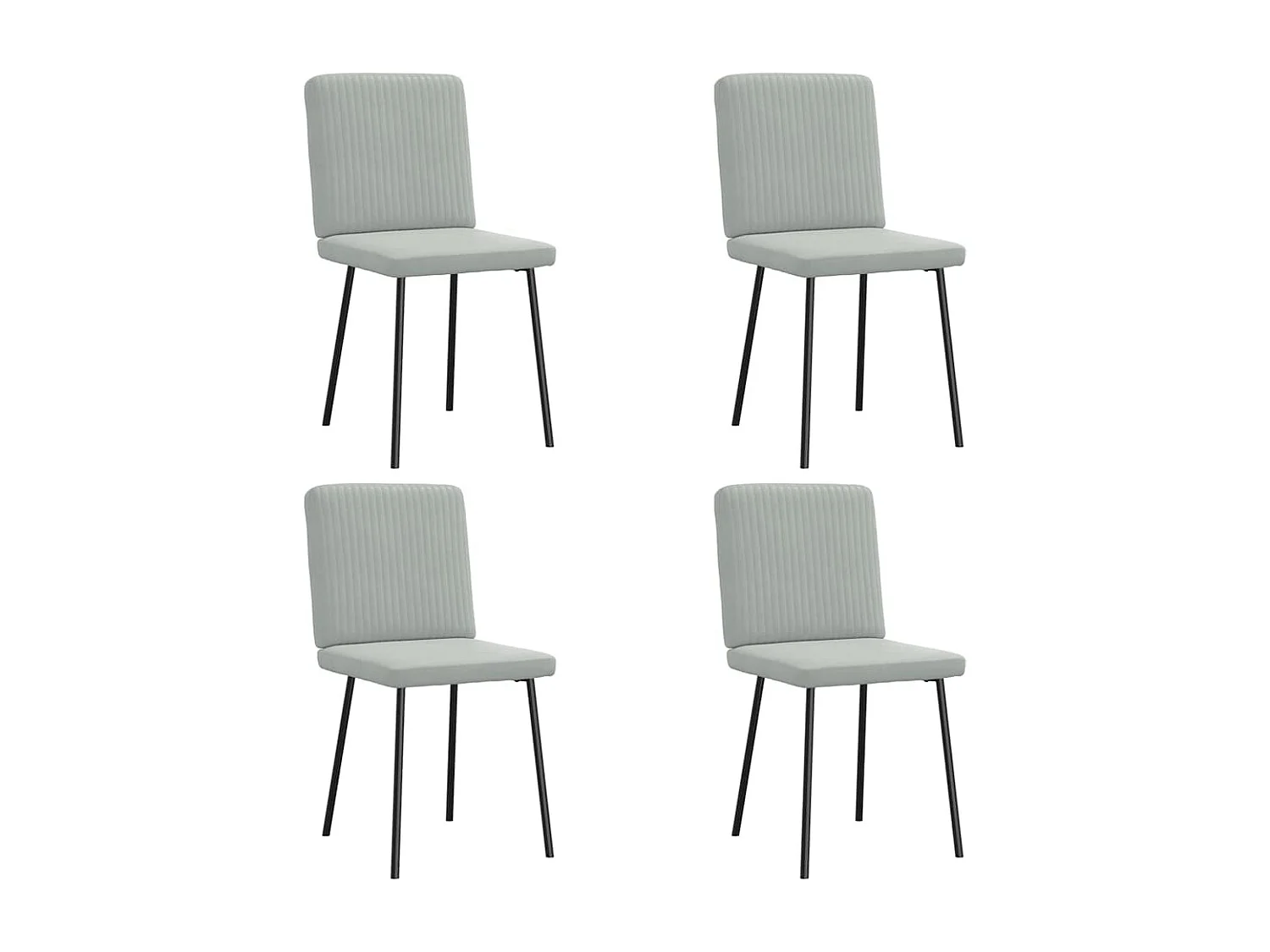 Eetkamerstoelen set van 4 Lichtgrijs Fluweel