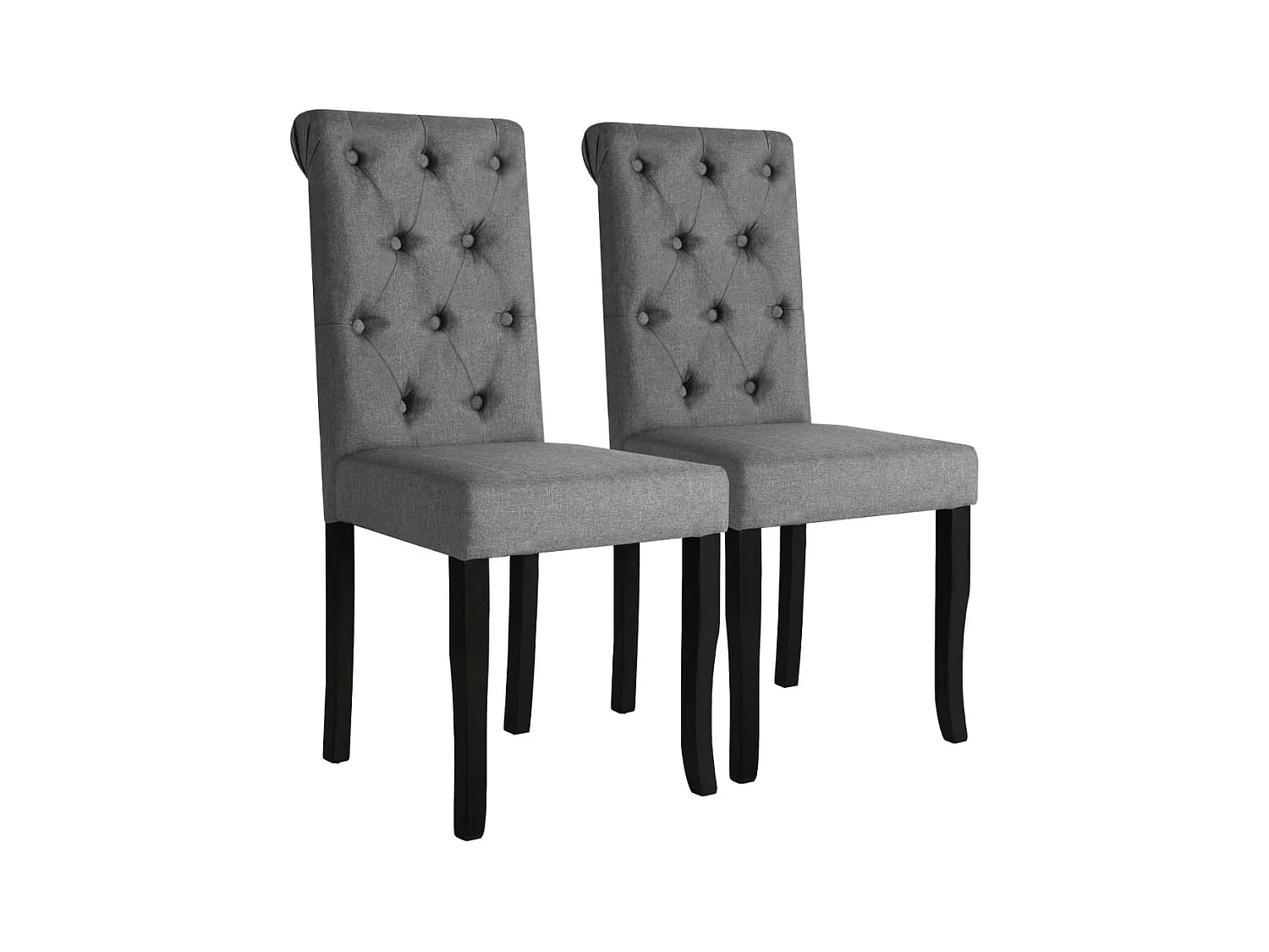 Chaises à manger lot de 2 gris foncé tissu