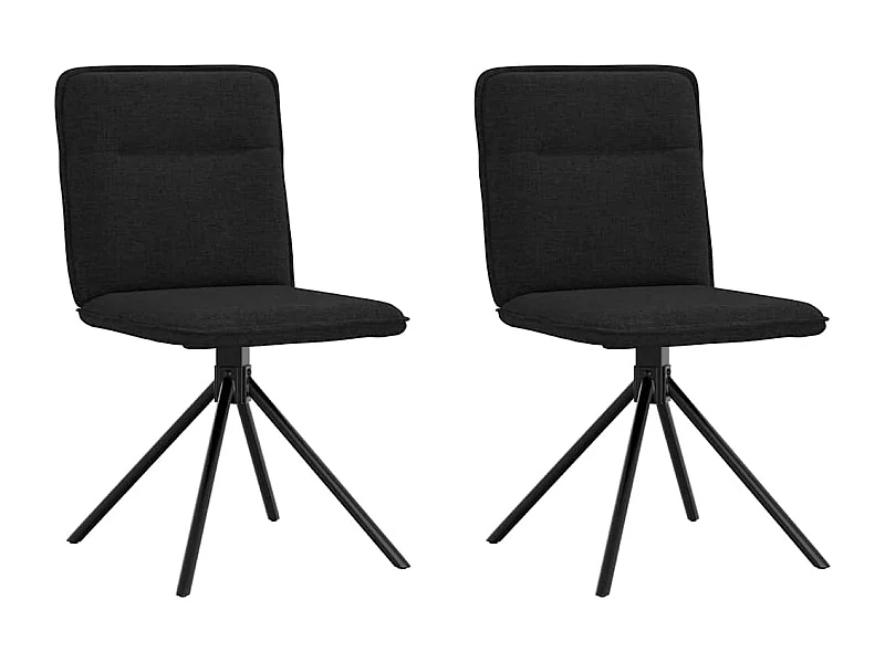 Chaises à manger lot de 2 noir tissu